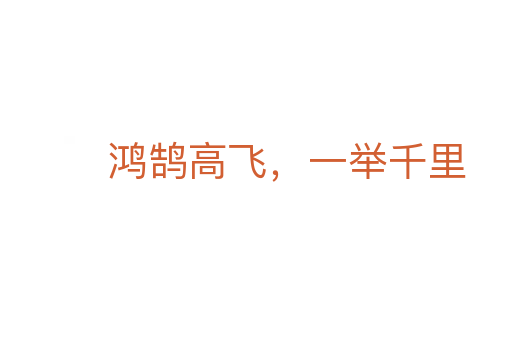 鸿鹄高飞,一举千里