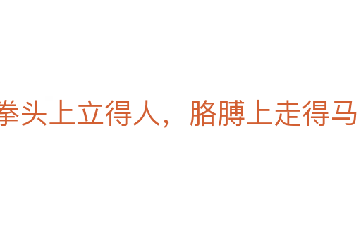 拳头上立得人,胳膊上走得马